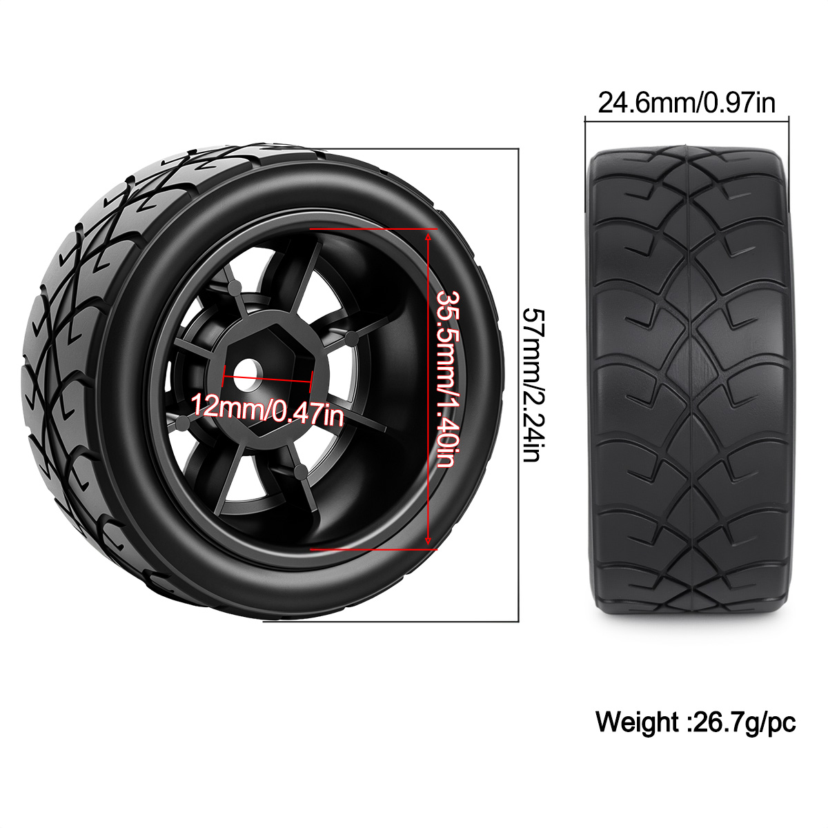 4Pcs 12mm Hex Rubber Racing Ti - đánh giá và giá Tamiya Model Rc Car